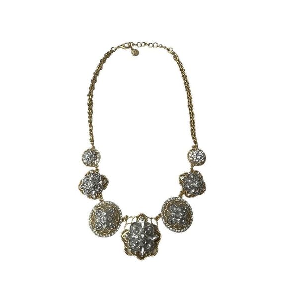 NWT CHARTER CLUB Two-Tone Crystal Palazzo Chain Frontal Necklace - Picture 5 of 7